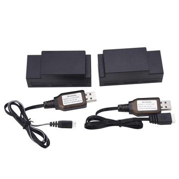 Blomiky 7.4V 2S 1050mAh 7.77Wh Lipo Rechargeable Battery and Charger Cable Replacment for MJX H16 RC Trucks / H16 2S Battery 2