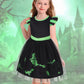 Marendyee Black Witch Costume Girls Halloween Toddler Kids Tulle Dresses Flutter Sleeve (5-6 Years)