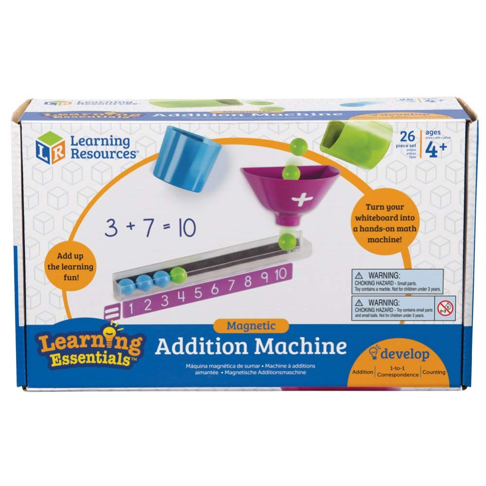 Learning Resources Magnetic Addition Machine, Math Games, 26 Pieces, Ages 4+, Multi-color, Model LER6368