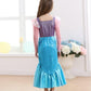 Luzlen Little Girls Mermaid Princess Costume Party Dress For Toddler Kids Baby Halloween Dress Up, 5-6 Years(Tag 130)