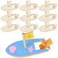 Amersumer 10 Pcs DIY Toy Wood Boat Craft Kits, Mini Wooden Sailboat Kits, Paddle Boats Paint and Decorate for School Projects, M
