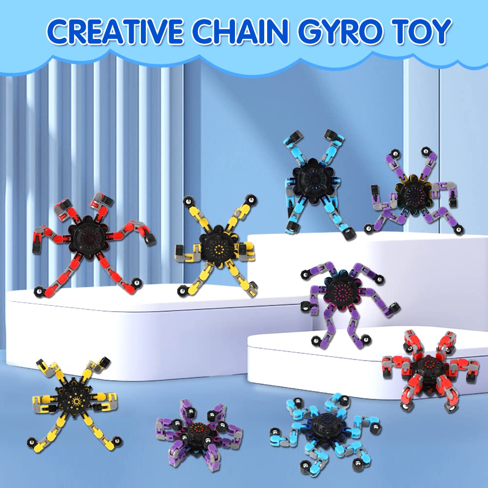 16 Pack Fidget Spinners Deformable Stress Relief Sensory Toy Robot Spinner Diy Mechanical Spiral Twister Creative Chain Gyro Toy For Goodie Bag Stuffers Party Favors Gift Prizes Novely Anxiety Toys