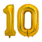 Pigetale 40 Inch 10 Number Balloons Gold Big Giant Jumbo Number 10 Balloons, Foil Mylar Helium Digital Balloons For Toddler Girl