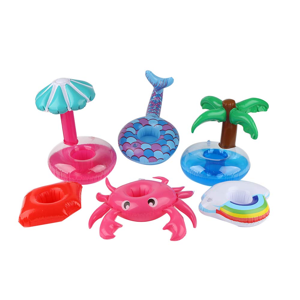 Jarcold 12 Pack Inflatable Drink Holder, Inflatable Drink Floats, 12 Different Shape Inflatable Cup Coasters For Pool Party And Kids Fun Bath Toys