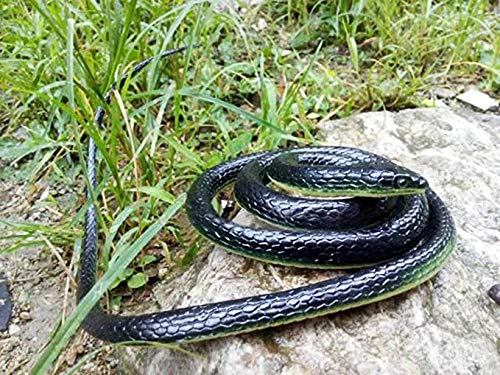 Brandon-super 52 Realistic Black Rubber Snake - Scare Toy for Halloween, Pranks, and Decorations, Large Size