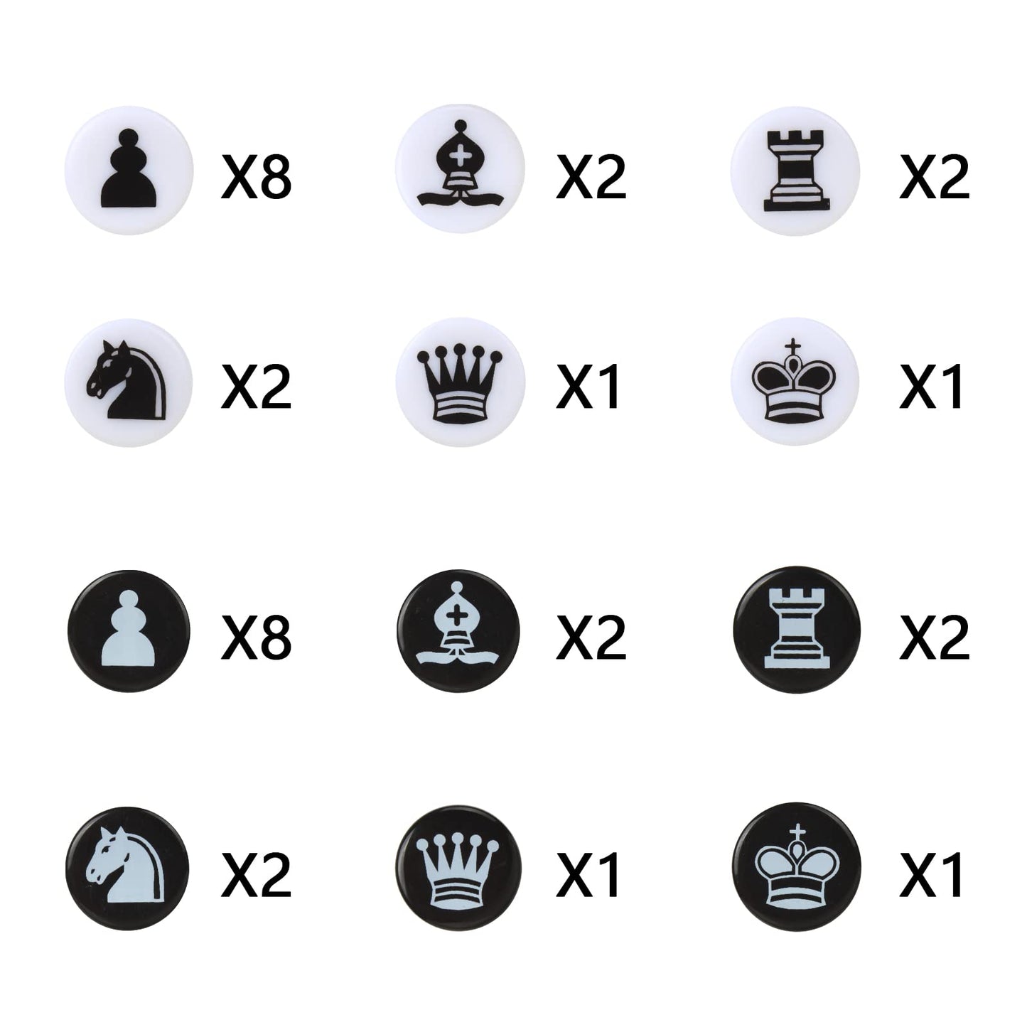 Andux Chess Backgammon Pieces Plastic Only Pawns Pieces XQZ-04 (Chess Pieces)