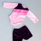 Little Gymnast - 2 Piece Outfit - Pink And Purple Gymnastic Leotard With Shorts - 18 Inch Doll Clothes (Dolls Not Included)