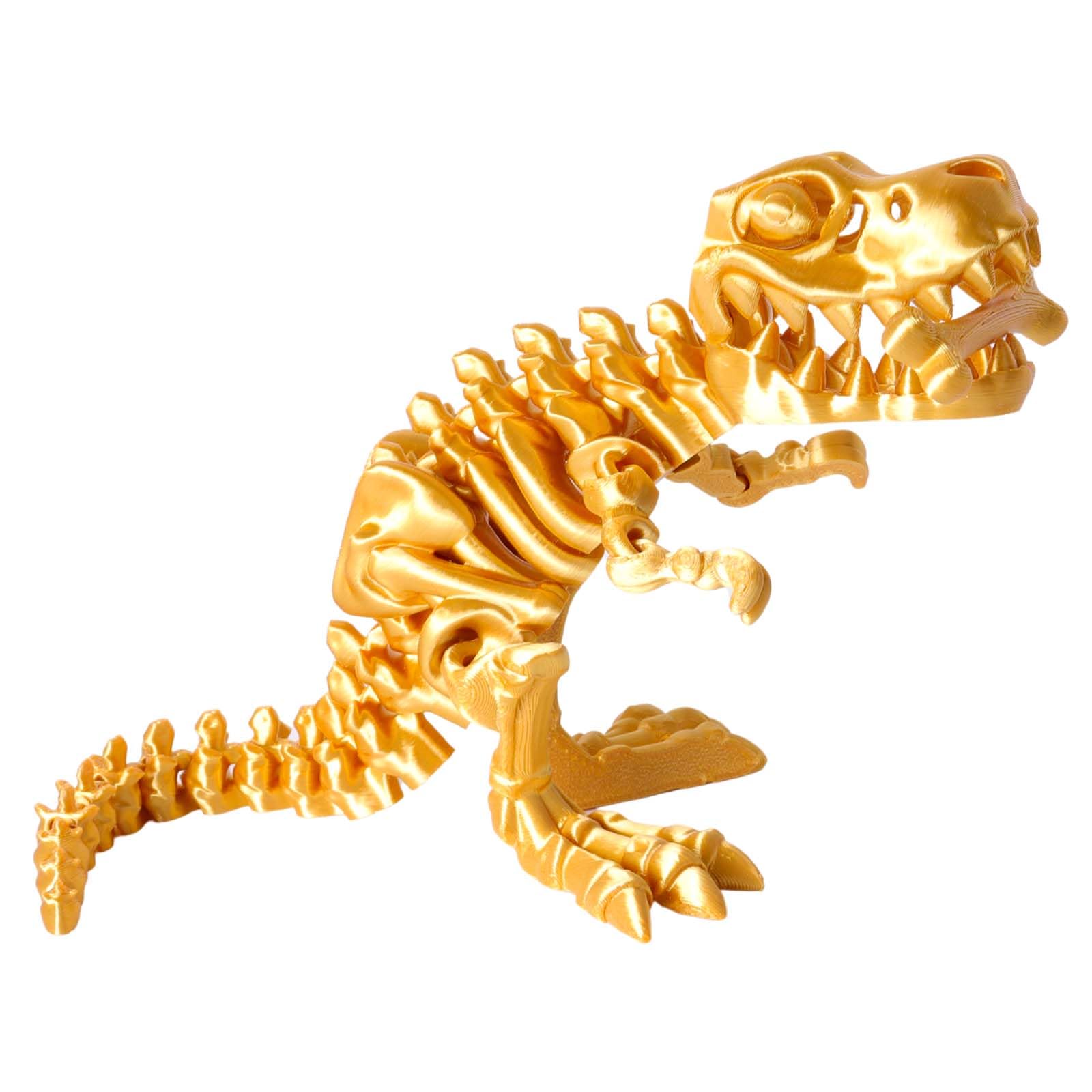 FunisFun 3D Printed Dragon with Articulated Bones for mature-themed  3D Printed Dinosaur Fidget Toys Decor for Stress Relief (Gold  1P)