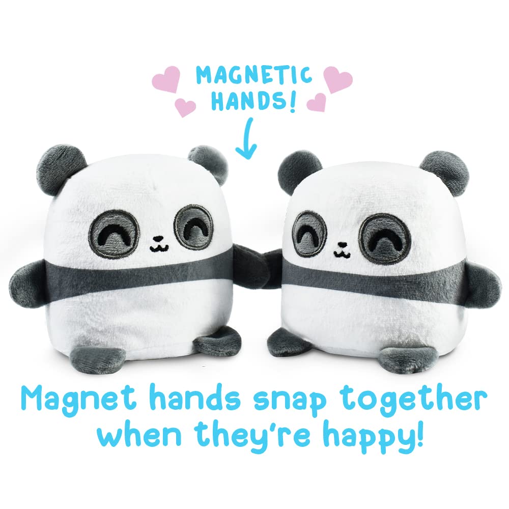 Teeturtle - Plushmates - Magnetic Reversible Plushies That Hold Hands When Happy - Panda - Huggable And Soft Sensory Fidget Toy