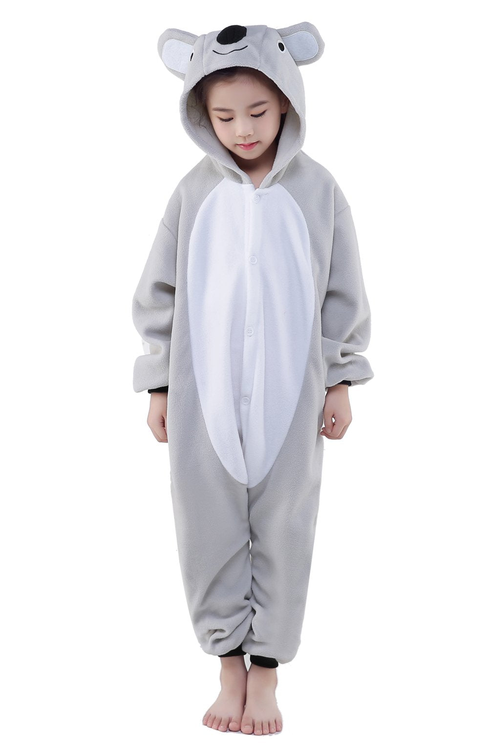 Canasour Polyster Unisex Child Pajamas Halloween Animal Cosplay Koala Costume Chirstmas Anime One-Piece Onesie For Girls Boys 10-12 Years (10(125#), Koala Grey)