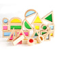 Xylolin Wooden Building Blocks For Toddlers 1-3, 24 Pieces Set Big Toddler Wood Sensory Blocks, Wooden Rainbow Kids Stacking Blocks, Large Colored Window Blocks Educational Toys For Boys Girls