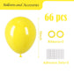 Voircoloria Yellow Balloons, 66Pack 12Inch Yellow Latex Party Balloons For Graduation, Wedding, Birthday, Gender Reveal, Baby Sh