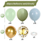 Dusty Green Blue Balloon, 60 Packs 12 Inch Sage Green Blue Balloon With Haze Fog Blue Sand White And Gold Balloons For Jungle Sa