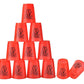 Seisso Stack Cups, Stacking Cup Set Classic Speed Training Stack Game Toys For Boys Girls Kids Stacking Cups (12 Pack Red)
