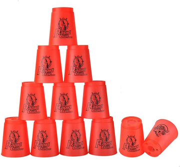 Seisso Stack Cups, Stacking Cup Set Classic Speed Training Stack Game Toys For Boys Girls Kids Stacking Cups (12 Pack Red)