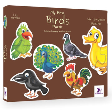 TOYKRAFTT Chunky Infant Floor Puzzle Toy, 2 Piece Puzzles for Kids Age of 2-3 Years, Animal Puzzles for Boys Girls, Educational 