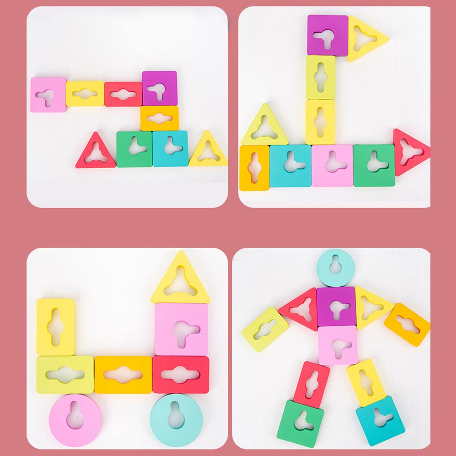 Atorse Wood Geometric Shape Matching Building Blocks Color Cognitive Learning Toys Giraffe|Baby | Toys For Baby | Developmental 