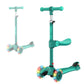 Gotrax Ks3 Kids Kick Scooter, Led Lighted Wheels, Adjustable Height Handlebars And Removable Seat, Lean-To-Steer & Widen Anti-Slip Deck, 3 Wheel Scooter For Kids Ages 2-8 And Up To 100 Lbs (Green)
