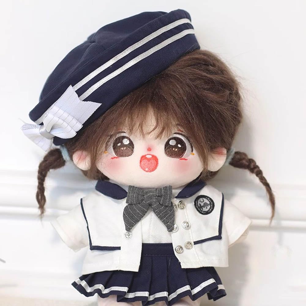 Niannyyhouse 20Cm Doll Clothes Hat Coat Shirt Pants Skirt Tie Shoes Accessories School Uniform Sets 8In Plush Doll Dress Up (A-1)