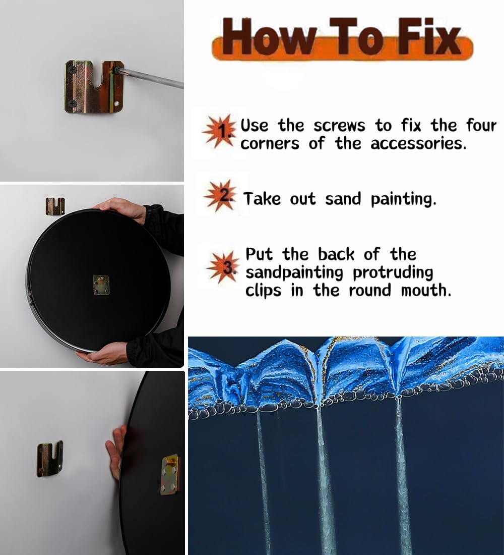 Oneshow 3D Moving Sand Art Wall Art Deep Sea Sandscape Wall Hanging 360 Rotation Circular Sand Art Liquid Motion Decor Relaxing