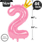 Reavor 40 Inch Pink Number 2 Balloon - Mylar Second Birthday Decorations