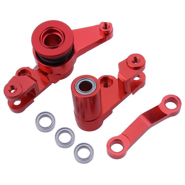 HobbyPark Aluminum Steering Bellcranks and Drag Link Servo Saver Complete with Bearings for Traxxas 1/10 Slash 4x4 Upgrade Parts