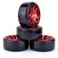 RC Plastic Wheel and Tire Set,WONFAST RC Drift Car 63mm Hard Tyres 12mm Hub Wheel for 1/10 On-Road Drifting Car Parts for HSP Ta