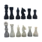 Handcrafted enhanced Marble Chess Pieces Set - Elegant 32-Piece Replacement for 12-15 Inch Chess Boards Storage Box (Black and White)