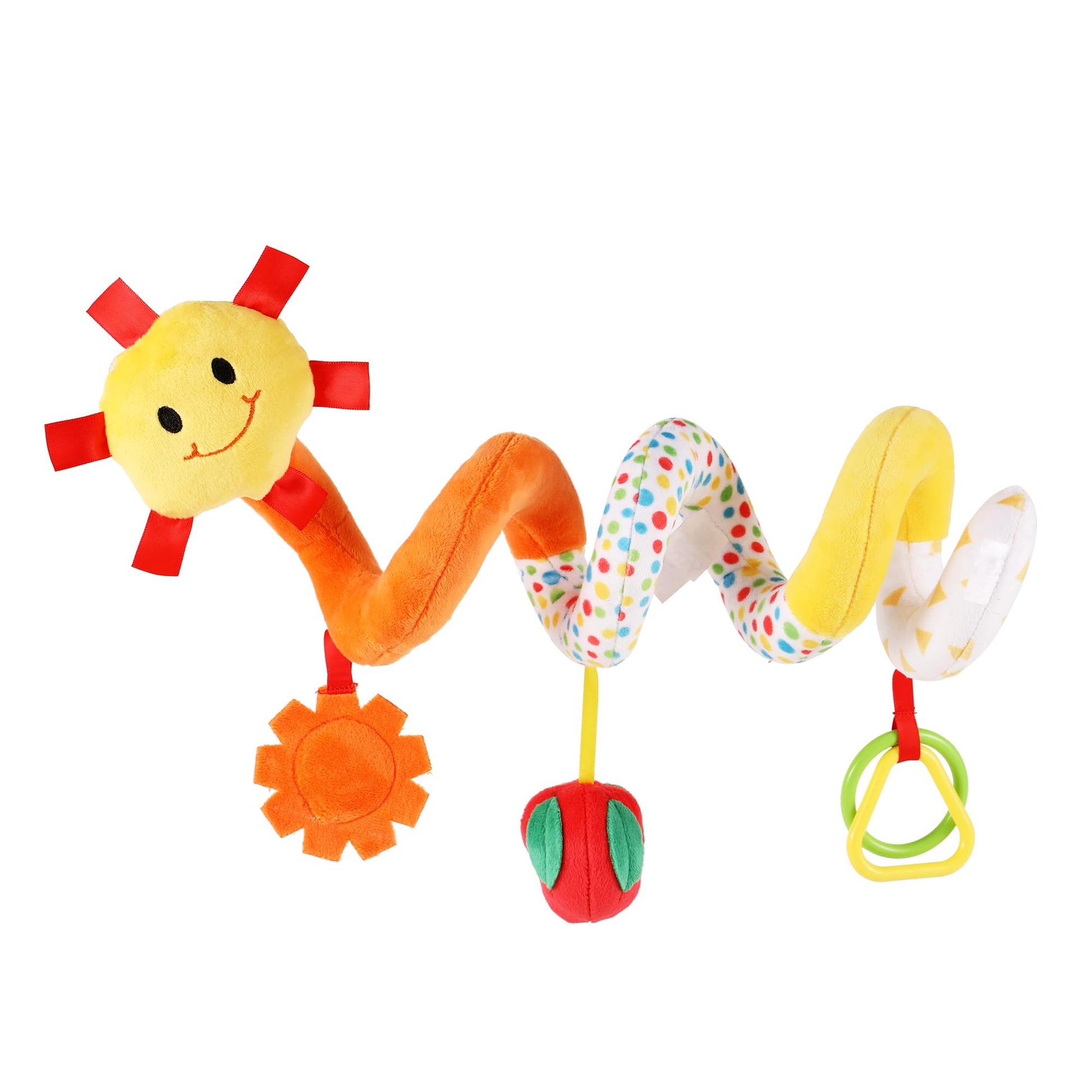 Nuluv Fruits Spiral Stroller Toy Stretch Plush Toys, Hanging Rattle Toys For Crib, Pram, Newborn Sensory Toy Best Gift For 012 