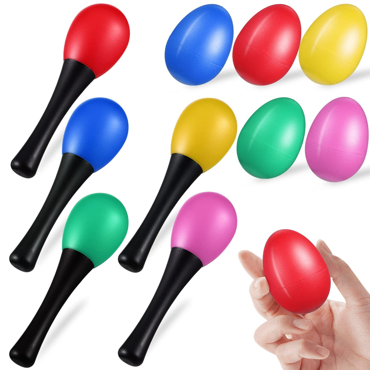 Excluzo 1 Set Of Kids Musical Instrument Set Wooden Musical Toys Egg Shaker And Maracas Toys