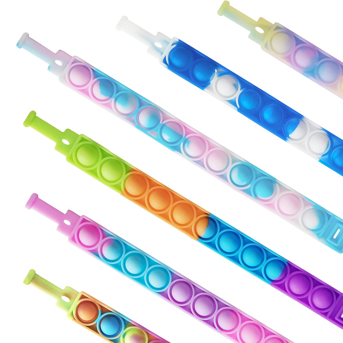 12 Pcs Pop Bracelet Bubble Fidget Sensory Toys For Party Favors, Hand Finger Wristband Bulk For Classroom Prizes, Easter Egg Basket Stuffers Goodie Bag Stuffers Christmas Valentine Gift For Kid