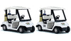 KiNSFUN Pull Back Action Golf Cart Set, 2 Count, White, Metal - Fun Toy for Kids