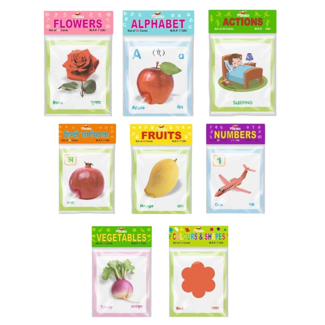 My First Learning Flash Cards For Kids: Abc, Numbers, Fruits, Hindi & More (Total 200+ Cards)