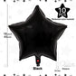 Black Star Balloons 18 Inch, 10 Pcs Black Star Shaped Mylar Helium Foil Metallic Balloon For Birthday Party Decorations Baby Sho