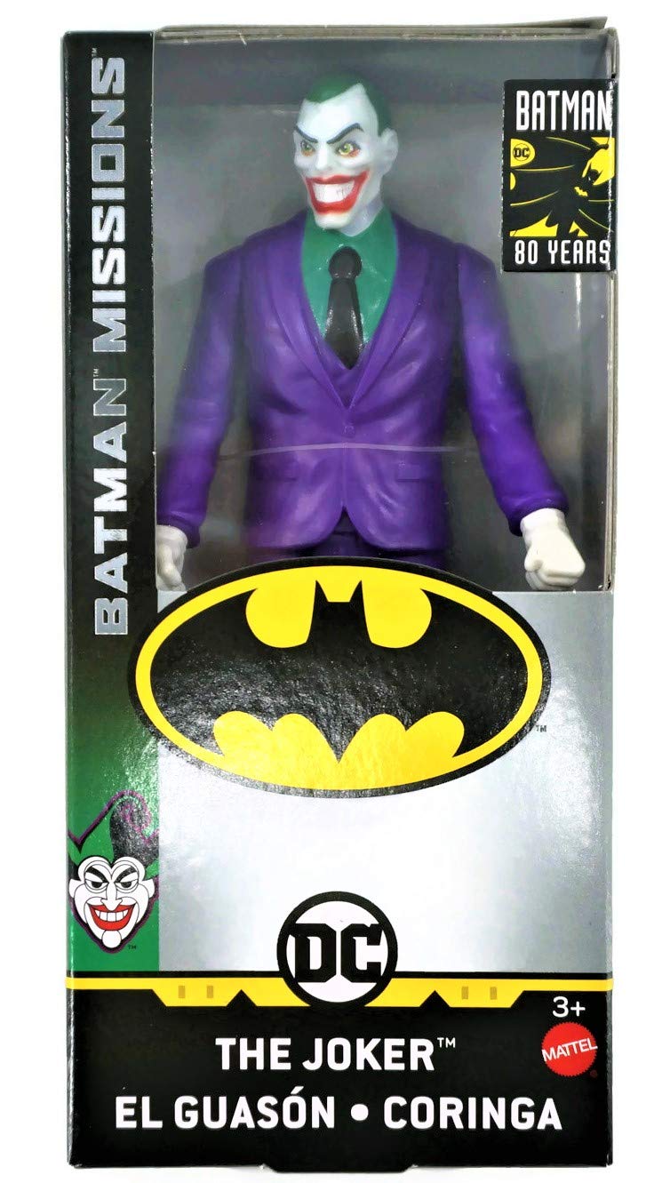 Dc 6 Inch Action Figures | 5 Pack Includes The Joker, Grey Suit Batman, Black Suit Batman, Robin And Nightwing | 5 Point Articulation