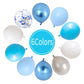 Blue Silver White Confetti Balloons Kit, Light Blue Metallic Blue Pastel Blue And Pearl Silver Birthday Balloons, Blue Silver Co