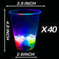 LLKMDSS 40 Pcs Glowing Party Cups,Pack with Flashing color Bright Glow-In-The-Dark Colors for House Parties Birthdays Concerts W