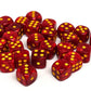 25 Count Pack of 12mm D6 Dice - Matching Collection of 6 Sided Dice with Pips (Fire Swirl)