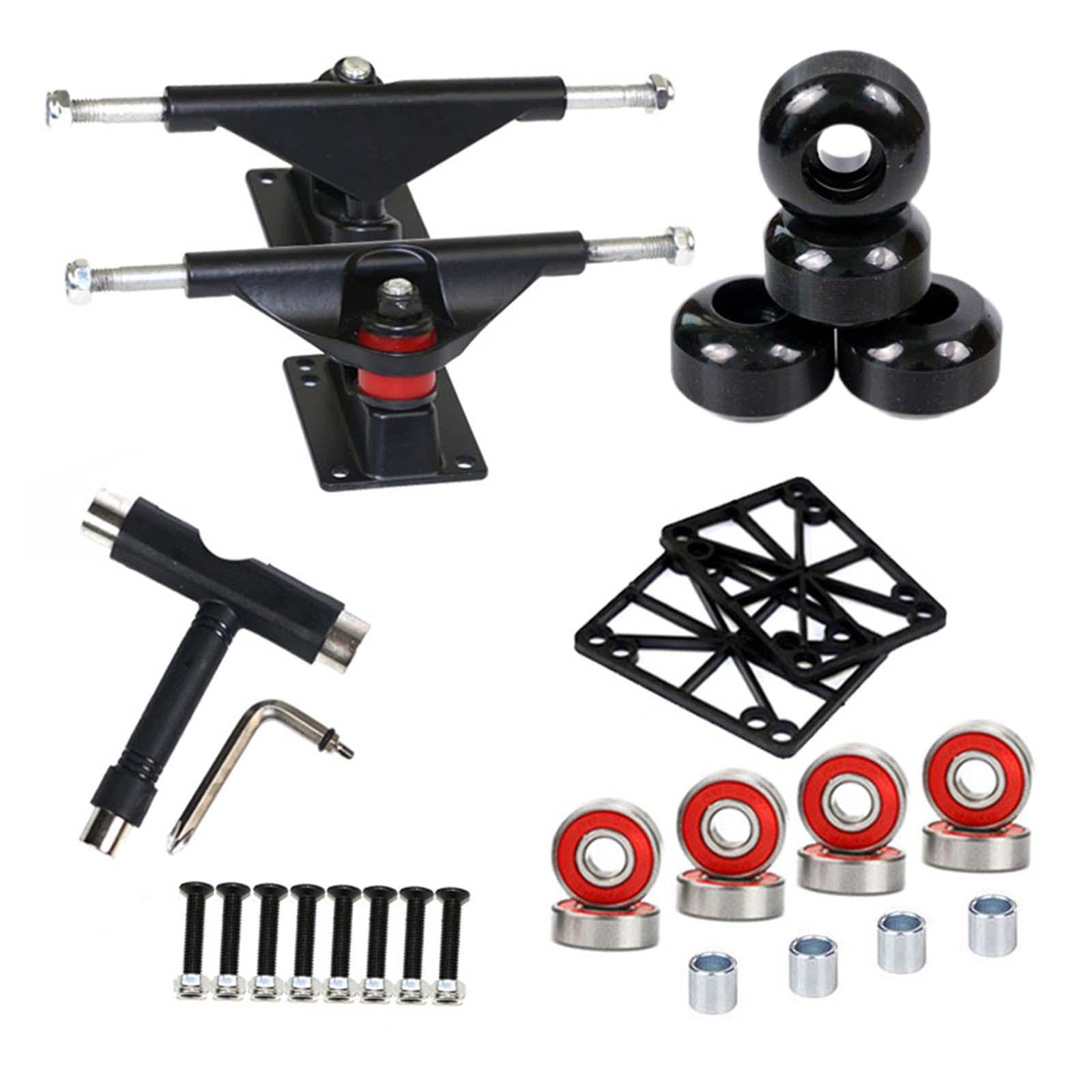 CLUB BOLLYWOOD Skateboard Trucks Wheels Combo Set Bearing Spacers 5 inch Skateboard Bracket Red Shock Absorber | Sporting Goods 