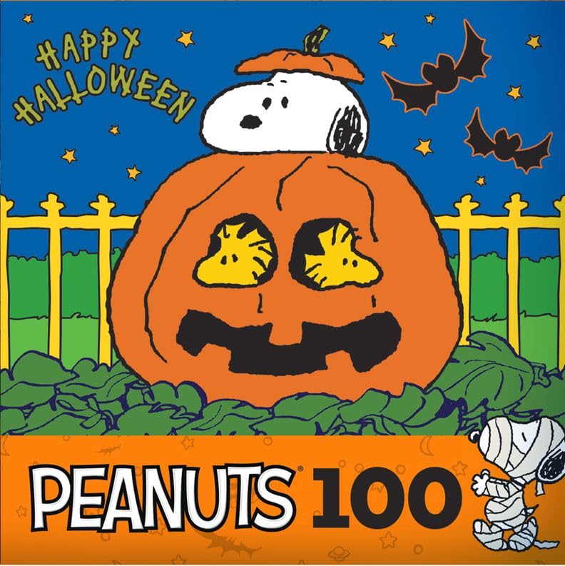 RoseArt Peanuts Happy Halloween 100-Piece Jigsaw Puzzle for Kids & Adults - Multi-Colored, Model 8674ZZB, Paper Material