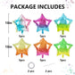 TONIFUL 30Pcs 18 Inch Large Colorful Star Shape Foil Balloons Big Gradient Stars Helium Mylar Ballons for Birthday Wedding Baby
