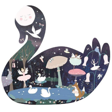 Floss & Rock Enchanted Swan 40-Piece Shaped Jigsaw Puzzle, Cotton, 60 x 41 cm