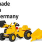 Rolly Toys Cat Construction Pedal Tractor: Front Loader Tractor With Detachable Trailer, Youth Ages 2.5+ , Yellow