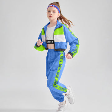 Lolanta Girls Hip Hop Clothes, Kids Dance Clothing Set, Modern Jazz Team Performance Costume, Girls Dance Wear Sets(13-14, Dark