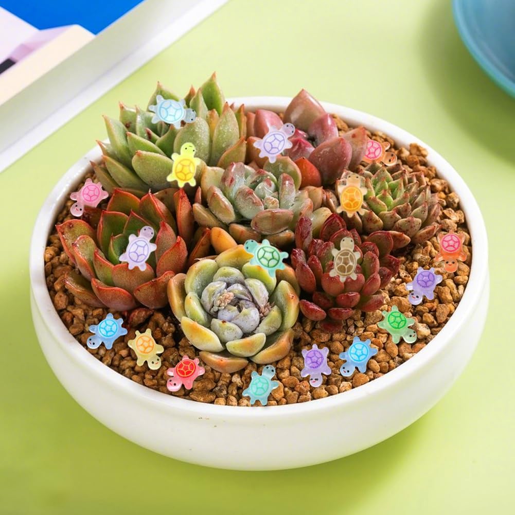 Dlaiusmall Mini Turtle For Crafts Luminous Resin Turtles, Animals Mini Things Tiny Turtle For Fairy Garden Micro Landscaping Dec