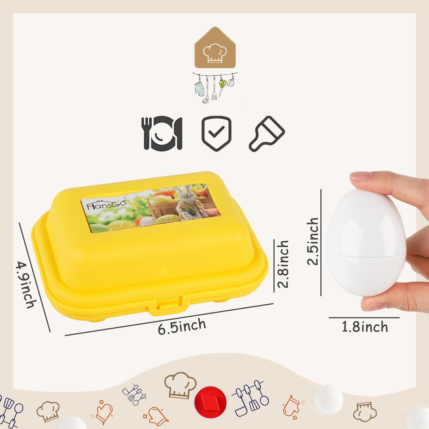 Hansgo Shape Matching Eggs Toys For Toddlers, 6 Easter Egg Toys With Storage Carton, Educational Color And Shape Matching Set