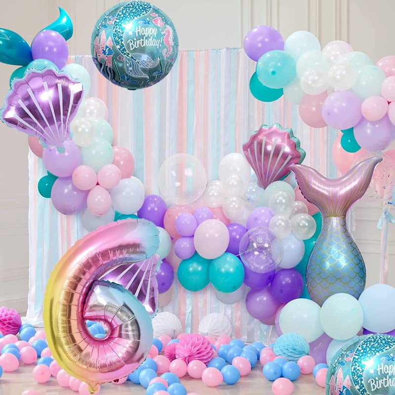 Mermaid Birthday Decoration Mermaid Balloons Kit Sea Balloon Mermaid Foil Balloon Mermaid Tail Balloons For Girls Mermaid Party