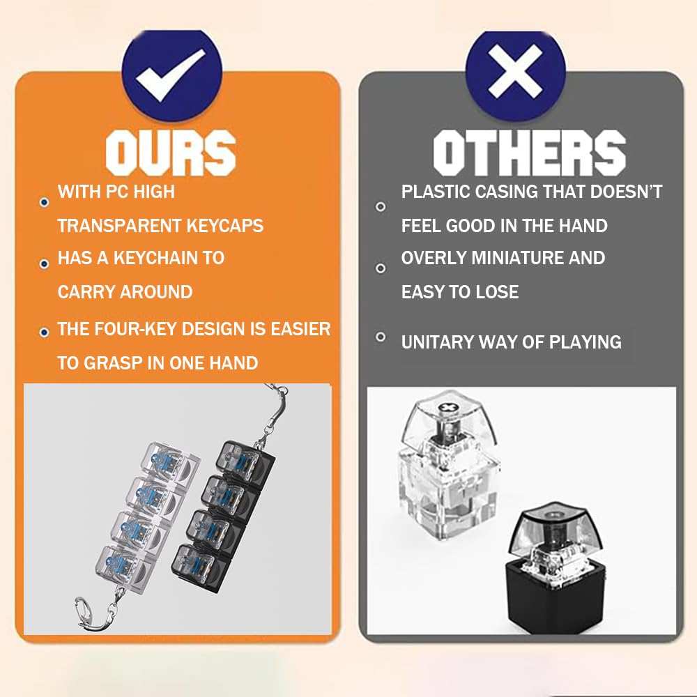 2 Pcs Keyboard Fidget Toy for mature-themeds Fidget Clicker Decompression Fidget Keychain Stress Relief Presents for mature-themed to Relief Stress Pass The Time(Black and White