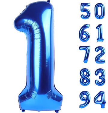 40 Inch Navy Blue 1 Balloon For First Birthday, Blue One 1St Number Balloon Birthday Decorations For Man, 10Th 21St, Giant Numbe