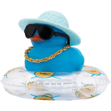 Wonuu Car Accessories Rubber Ducks Dashboard Decorations Rubber Duck Pink Accessories Dashboard Duck Car Decorations Car Ducks For Dashboard Car Duck Car Dashboard Decorations, Bg-Blue-Strawhatblue
